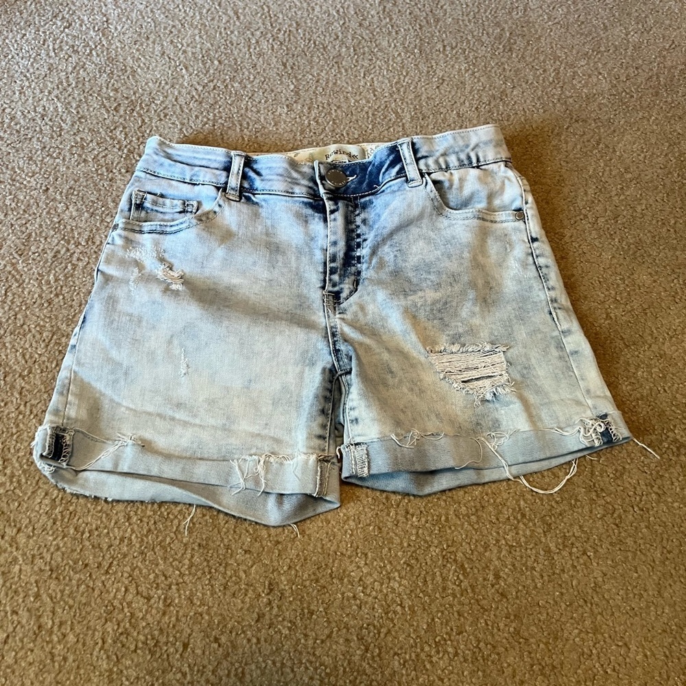 Rewind light wash ripped style denim shorts